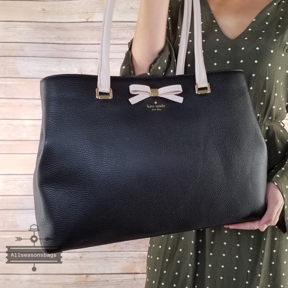 Kate spade LARGE Maryanne tote black bow satchel - Picture 4 of 8